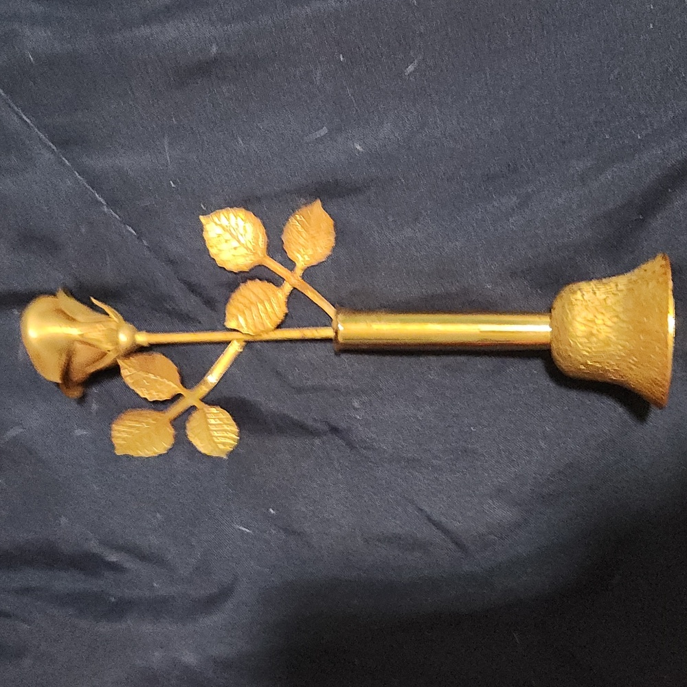 Vintage Brass Rose in Vase